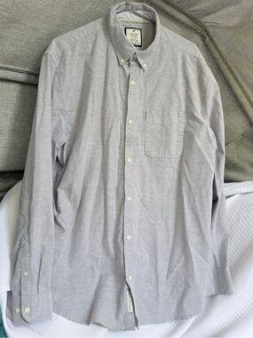 Denver Hayes Light Gray Button-Down Long Sleeve Shirt